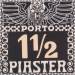 Design for the 1102 piastres Porto brand of Austrian Post in the Levant (not issued)